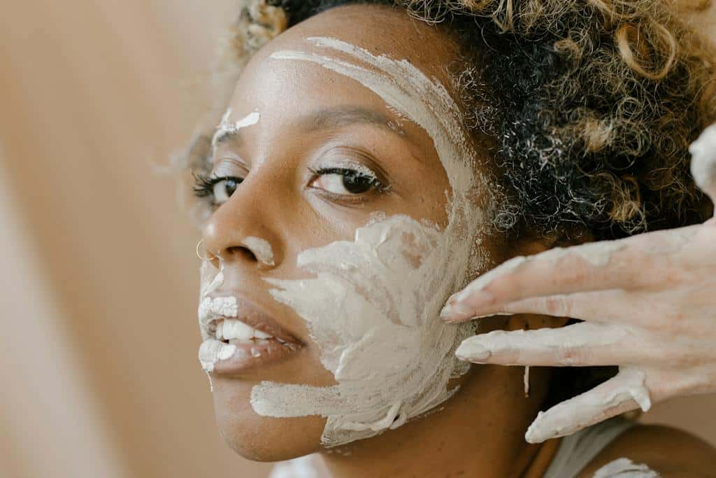 Free stock photo of aesthetic, afro hair, beautiful black women cream mask